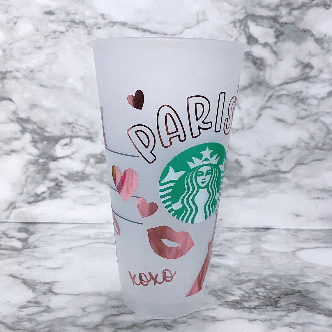 Paris themed starbucks cup Custom cup Cold tumbler Etsy