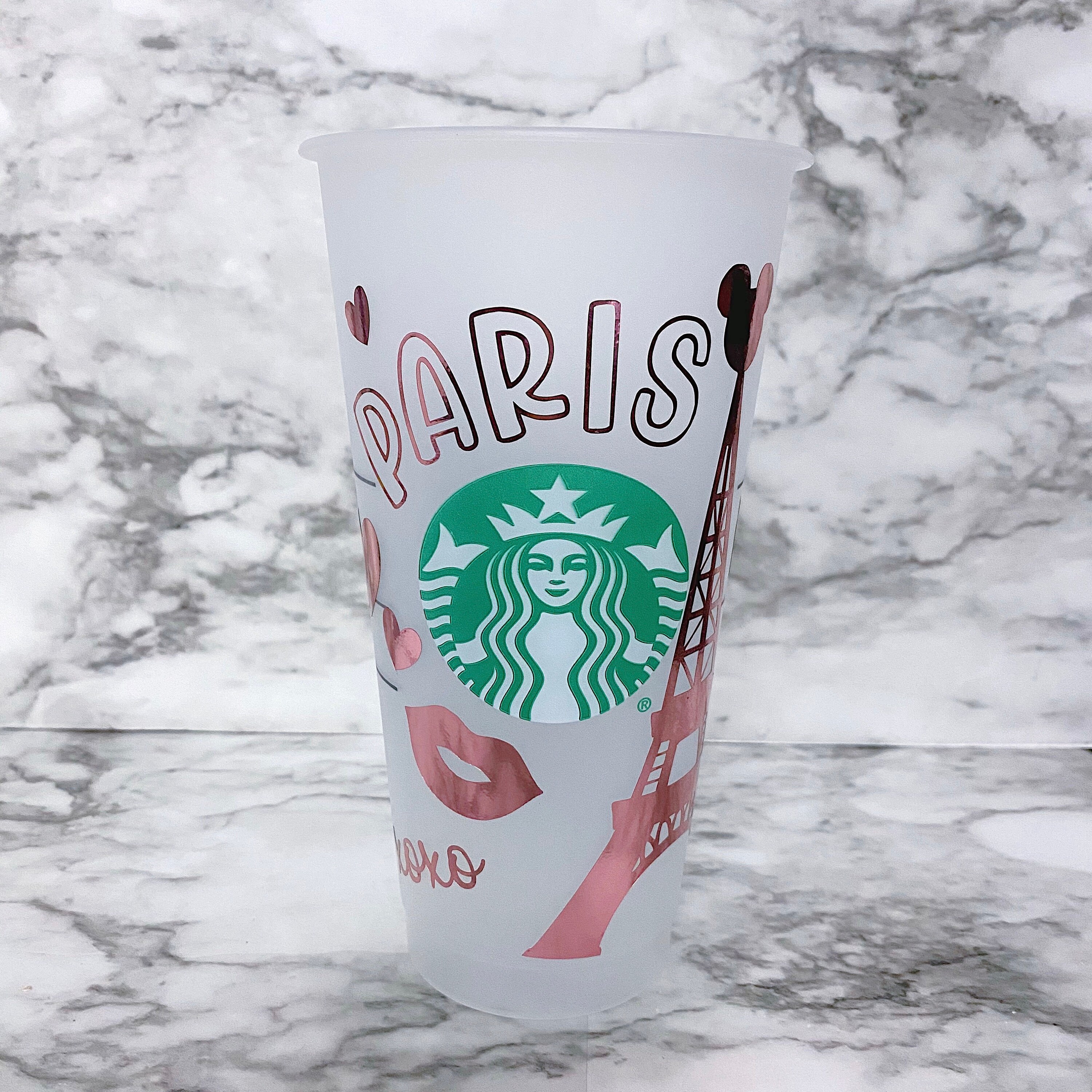 Paris themed starbucks cup Custom cup Cold tumbler Etsy