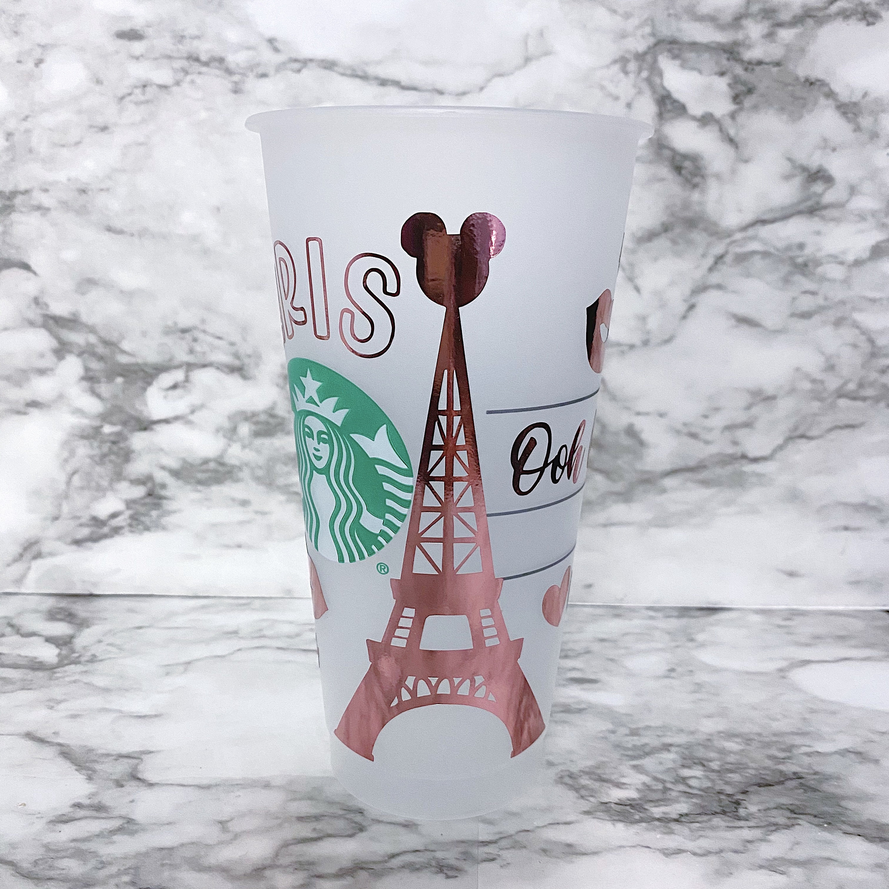 Paris themed starbucks cup Custom cup Cold tumbler Etsy