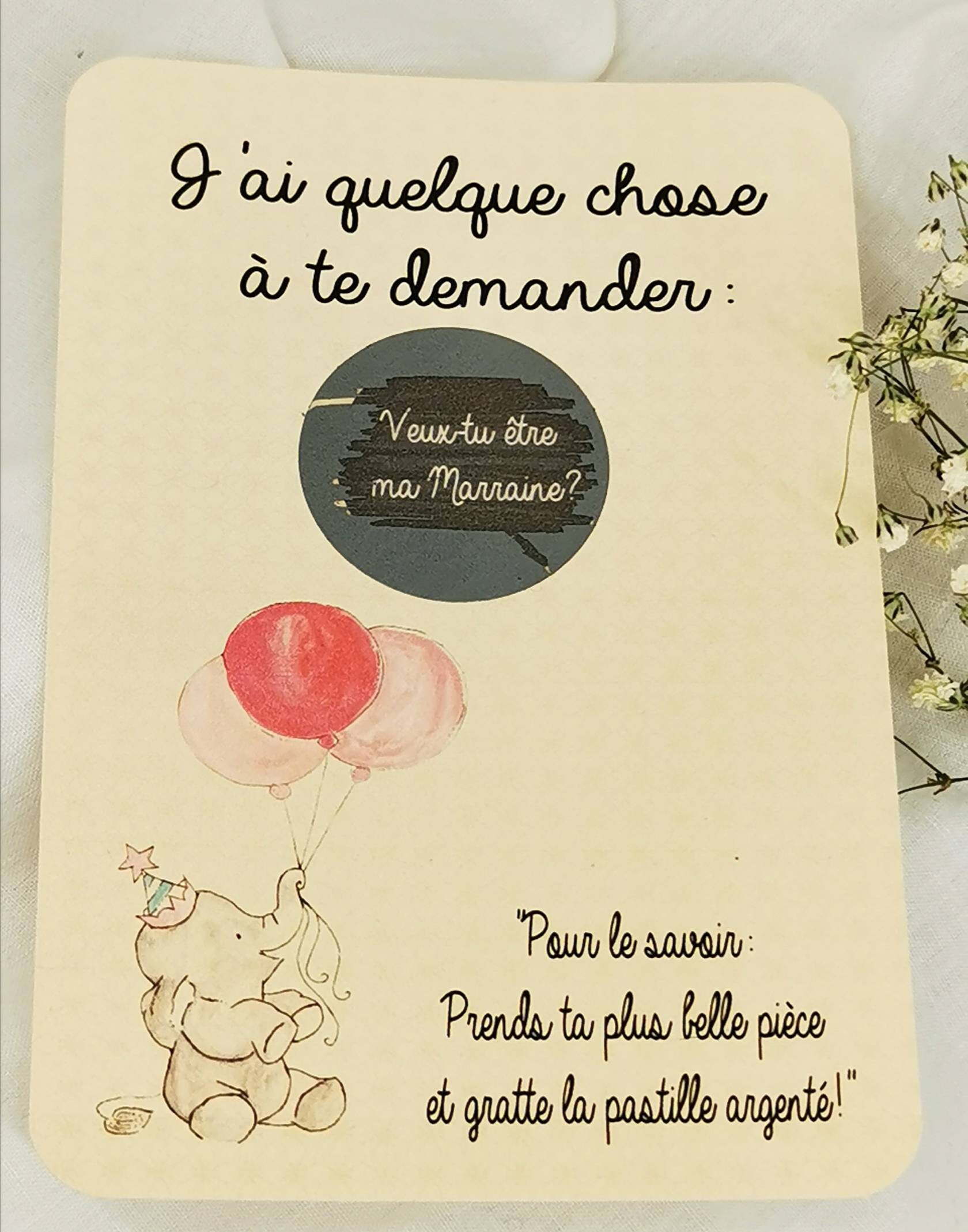 Parrain + Marraine - Carte Annonce Grossesse à Gratter - Bon Cadeau :  : Fournitures de bureau
