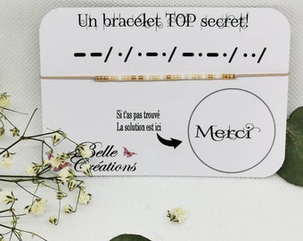 Cadeau maîtresse - bracelet top secret morse perle miyuki Merci maîtresse atsem nounou