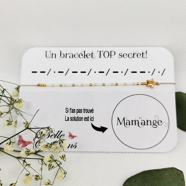 bracelet top secret morse perle miyuki Mam'ange - perte bébé - soutient - amitié - mamange