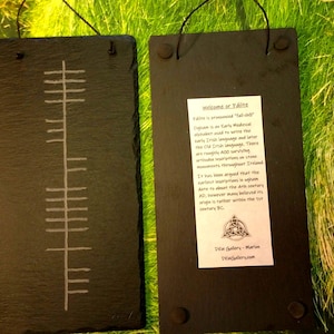 Irish Ogham Carving in Slate - Your choice of words/phrases