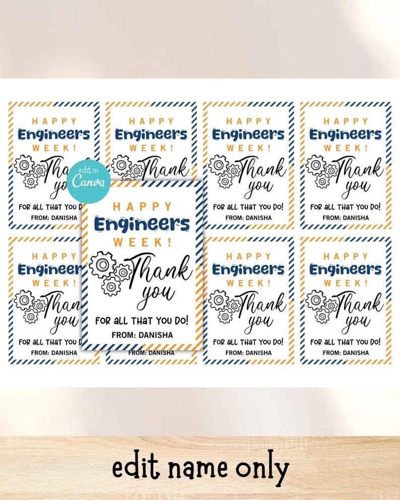 Printable Engineers Week Gift Tags Printable / Engineer Week Gifts ...
