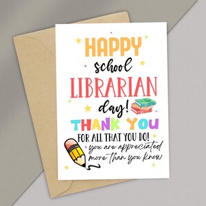Dagcadeau schoolbibliothecaris, afdrukbare dagkaart schoolbibliothecaris, dankdag bibliothecaris, cadeau bibliothecaris voor bibliothecarisdag