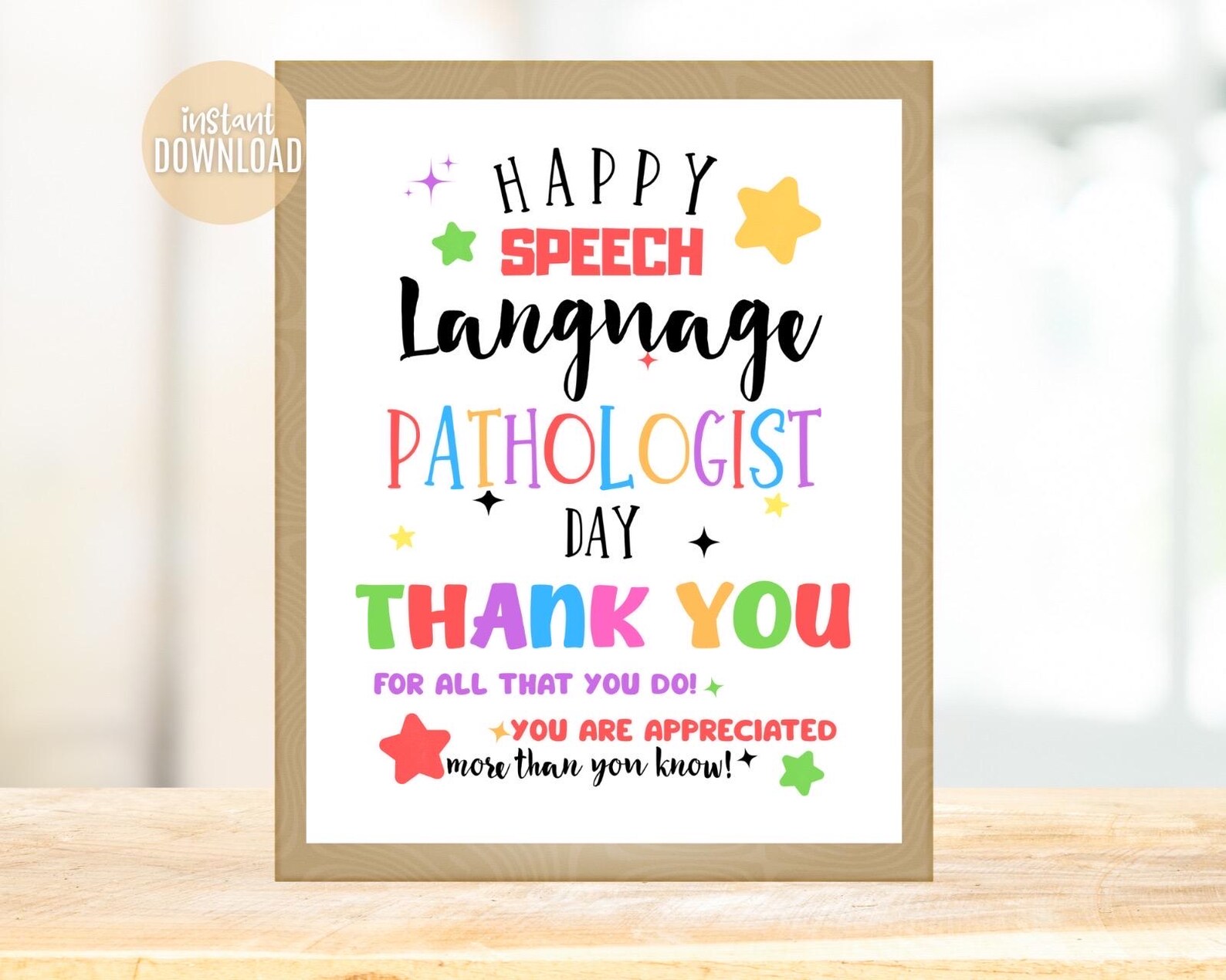SLP Appreciation Sign: Speech Language Pathologist Day Poster (digital ...