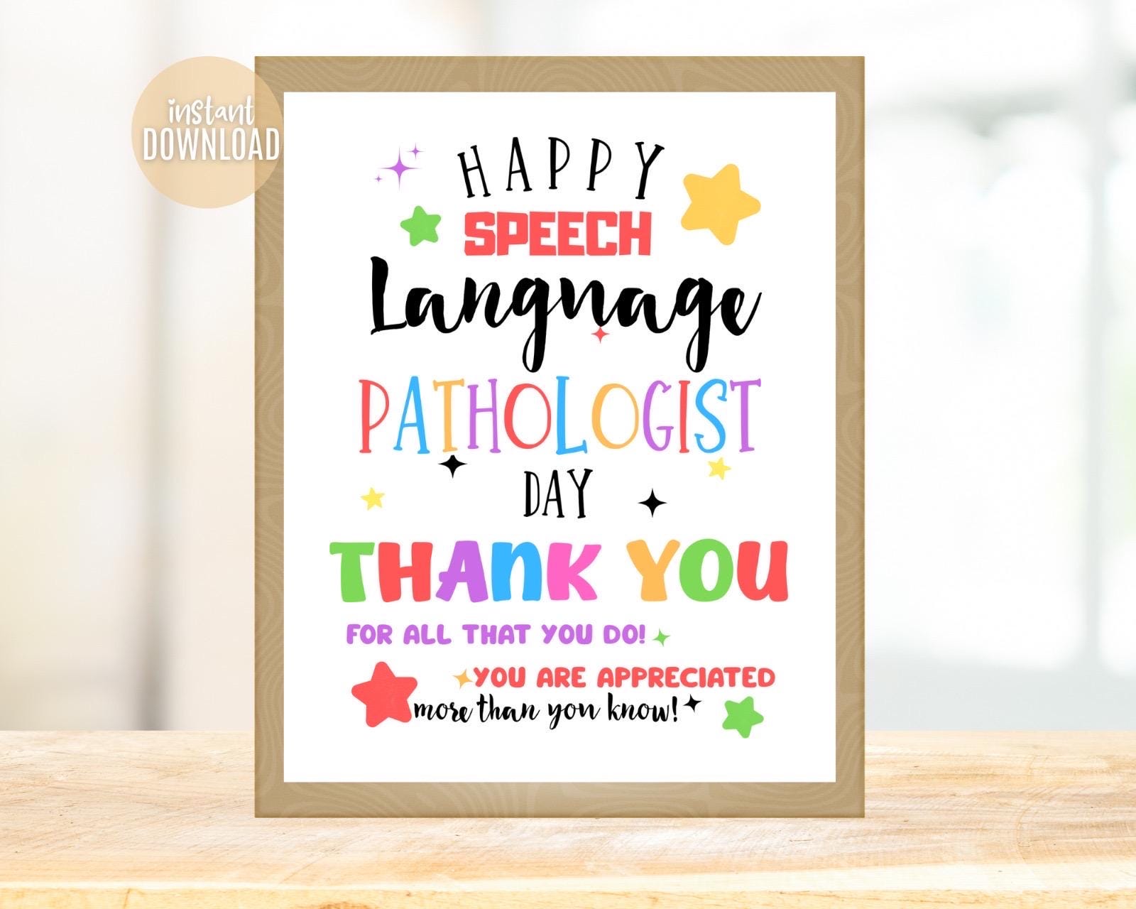 SLP Appreciation Sign: Speech Language Pathologist Day Poster (digital ...