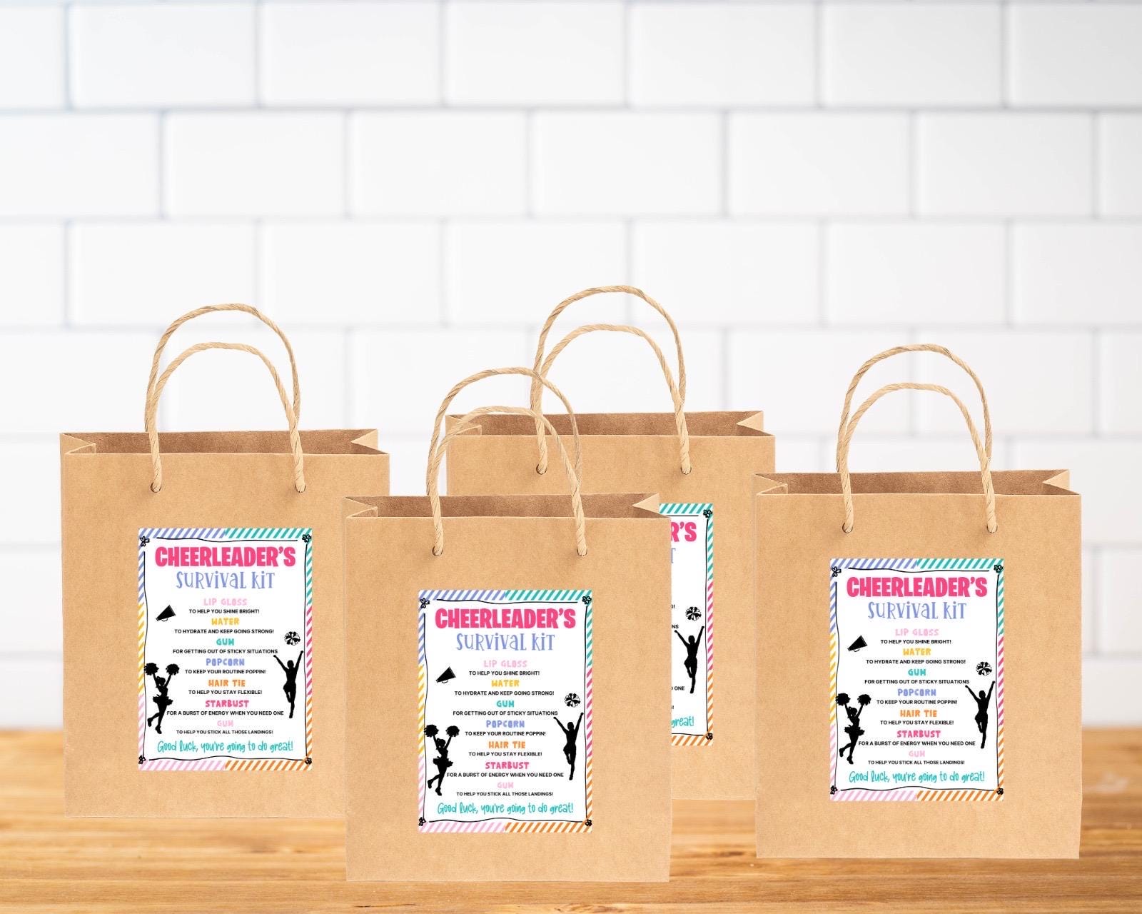 EDITABLE Cheer Survival Kit Printable, Gift Bag Idea, Printable Cheer ...