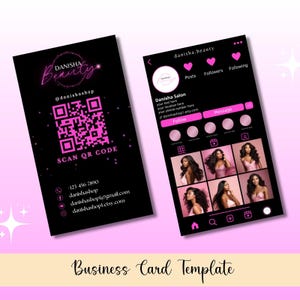 Cartões de visita do Instagram, design de modelo de cartão de visita Canva faça você mesmo, cartões de influenciador do IG, cartões digitais para pequenas empresas, cartões de visita pré-fabricados