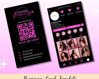 Instagram Business Cards, DIY Canva Business Card Template Design, IG Influencer Cards, Small Business Digital Cards, Premade Business Cards