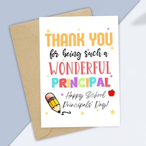 Cadeau schooldirecteur, cadeau schooldirecteur, nationaal schooldagcadeau, afdrukbaar bedankbordje, schoolhoofdkaart