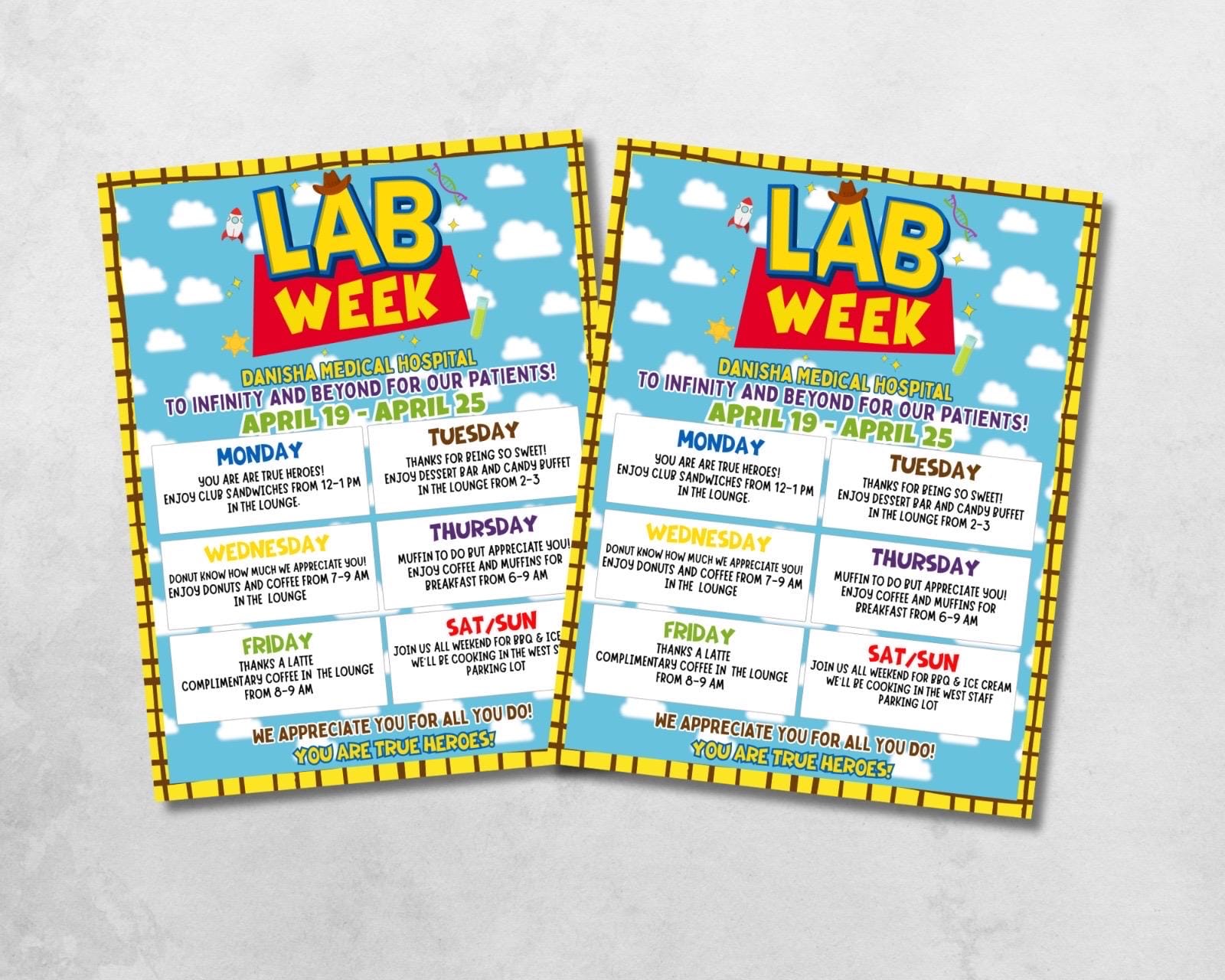 Lab Appreciation Week Itinerary Poster, Printable Digital File ...
