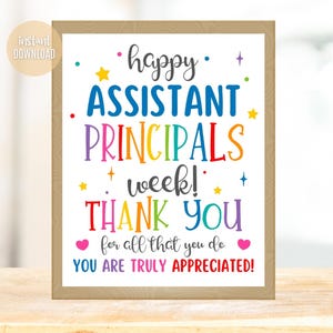 Assistant Principal Week Sign: Thank You Poster (Digital Download)