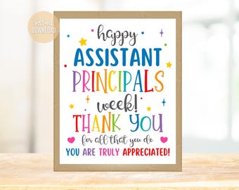 Assistant Principal Week Sign: Thank You Poster (Digital Download)
