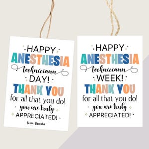 Anesthesia Tech Appreciation Gift Tag (Printable Download)