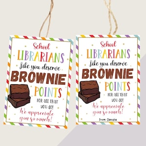 School Librarian Appreciation Gift Tags: Printable Thank You (PDF)