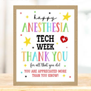 Anesthesia Tech Week Printable Poster: Appreciation Gift (Digital Download)