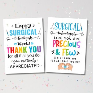 Etichette regalo di ringraziamento per tecnici chirurgici: biglietti di ringraziamento stampabili (download PDF)
