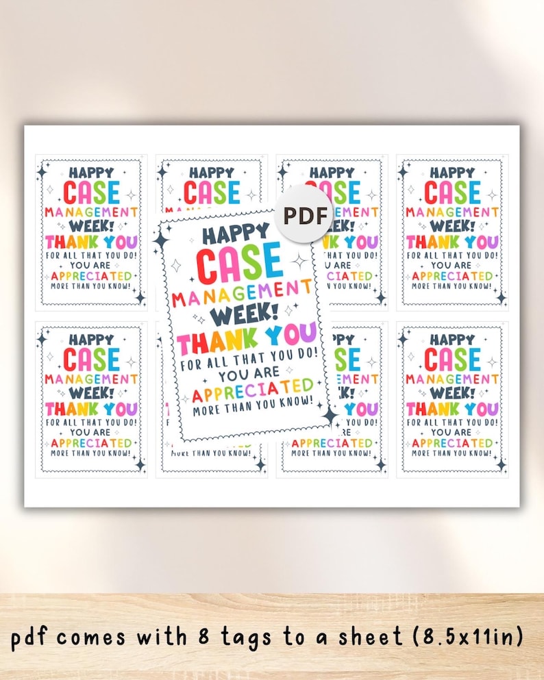 Happy Case Management Week Gift Tags Printable, Case Management Week ...