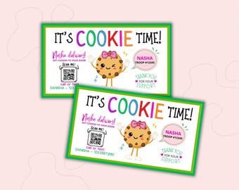 Editable Girl Cookie Business Card Template (Digital Download)