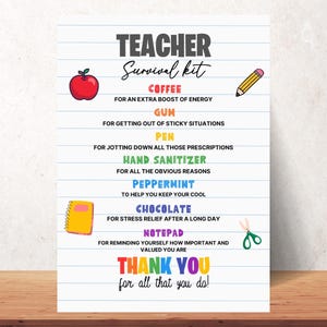 Editable Teacher Survival Kit Gift Tag (Digital Download)
