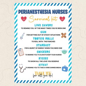 Perianesthesia Nurse Survival Kit Printable (PDF)