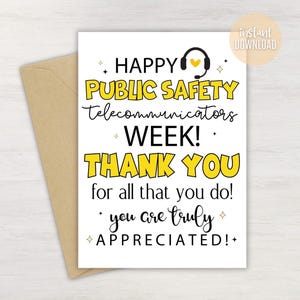 Telecommunicator Week Card: Happy Dispatcher Thank You (PDF)
