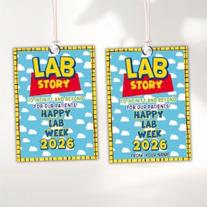 Lab Week 2026 Printable Gift Tags, Lab Story Theme (Digital Download)