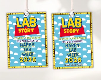 Lab Week 2026 Printable Gift Tags, Lab Story Theme (Digital Download)