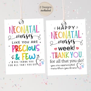 Printable NICU Nurse Gift Tags: Appreciation Week Thank You (PDF Download)