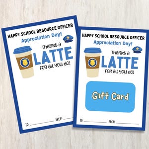 Porte-cartes d'officier des ressources scolaires imprimable, carte d'officier des ressources scolaires, porte-cadeau de la journée des officiers des ressources scolaires, carte de remerciement SRO