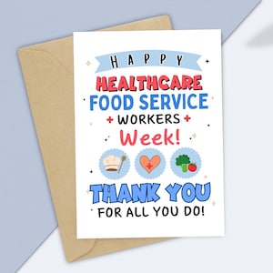 Healthcare Food Service Workers Week Card, Food Service Workers printable, Dietary Week, Food Service Thank you, Digital Download