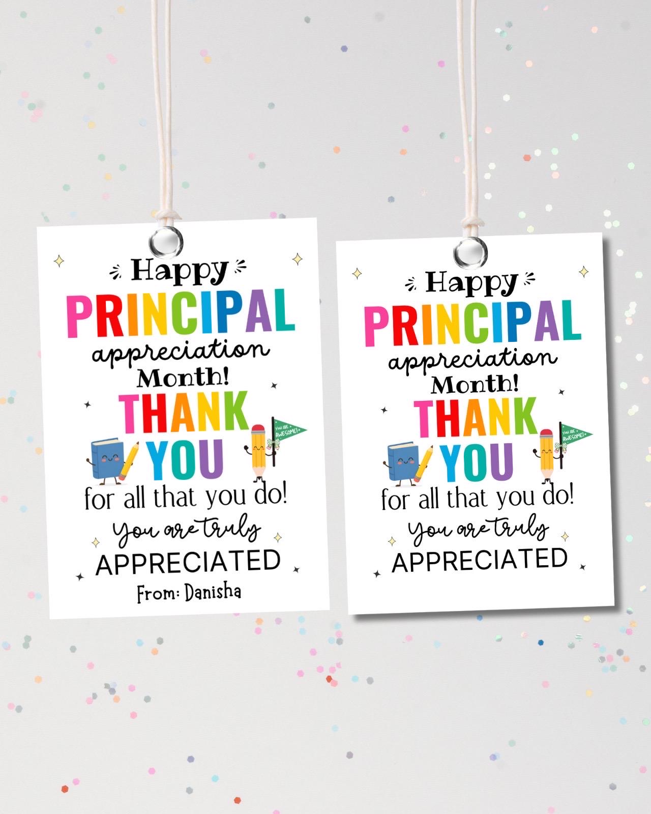 Principal Appreciation Gift Tag: Printable Thank You Card (PDF Download ...