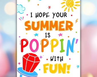Editable Summer Candy Ring Gift Tag: End of School Favor (PDF)