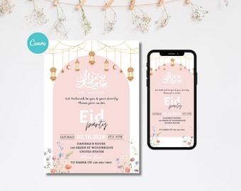 Editable Eid Mubarak Invitation,Iftar Invitation,Eid Dinner Party, Ramadan, Instant Downlod,Eid Party Invite, Ramadan, Eid Al Adha Fitr EID1