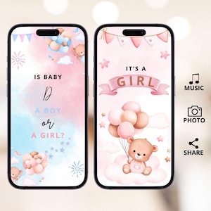 Video digitale per rivelare il sesso di una bambina, Annuncio del sesso di una bambina, Video per l'annuncio del sesso di una bambina, Modello Canva personalizzabile