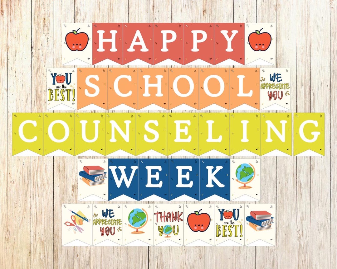 Happy School Counseling Week Printable Banner, School Counselor Week ...