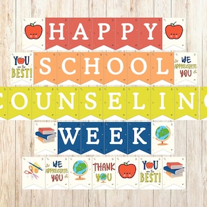 Happy School Counseling Week Printable Banner, School Counselor Week Sign, School Counselors Appreciation, School Counseling Gift, Counselor