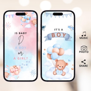 Boy Digital Gender Reveal Video,It's a Boy Announcement, Gender announcement Video,Baby boy,it’s a boy reveal, Customizable Canva Template