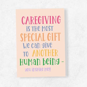 Caregiver card printable, Caregiver gift, Caregiver thank you card, Caregiver appreciation card,  Caregivers day card, Caregivers card