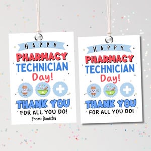 Etiquetas imprimibles para el Día del Técnico de Farmacia, Etiqueta de regalo para el Día del Técnico de Farmacia, Etiqueta de agradecimiento para el Día del Técnico de Farmacia, Etiqueta de regalo para el Técnico Farmacéutico