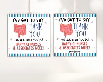 GI Nurse Thank You Tags: Printable Gift Tags (PDF)