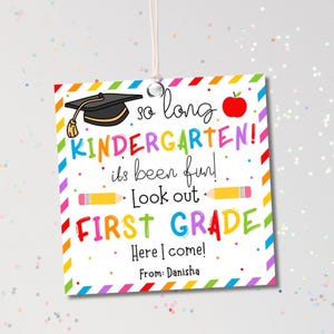 Kindergarten Graduation Tag Printable Kindergarten Grad Class Tag for Kindergarten Graduate Party Favor Tag For Kindergarten Class Gift Tag