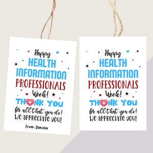 HIP Week Thank You Tag: Medical Records Staff Gift (PDF)