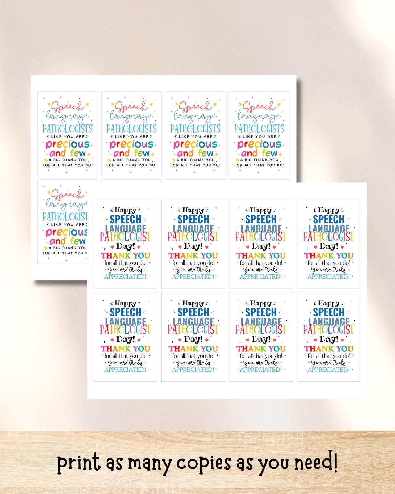 Speech Language Pathologist Gift Tag Printable (PDF) - Etsy