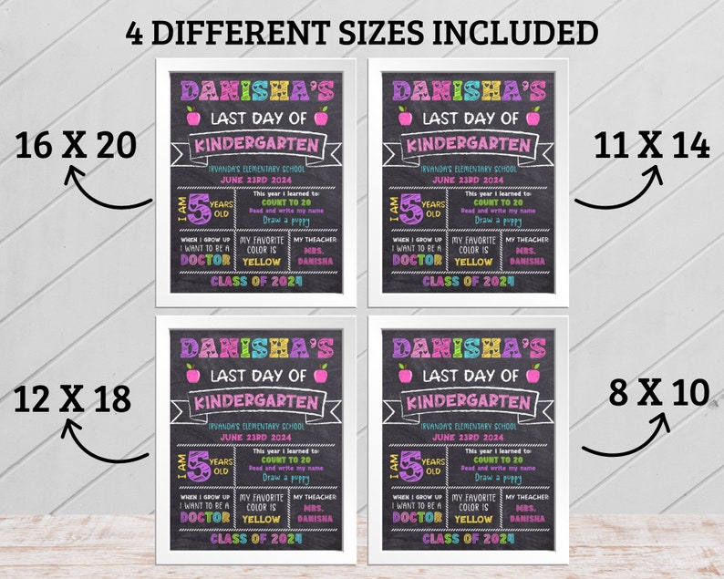 Editable Last Day of School Chalkboard Sign, Reusable Last Day of ...