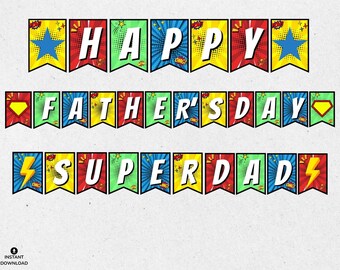 Super Dad Father's Day Banner: Comic Book Theme (PDF)