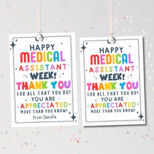 Medical Assistant Week Gift Tags Printable, Happy MA Week Favor Tag, Medical Assistant Appreciation Gift, Medical Assistant Thank You Treat