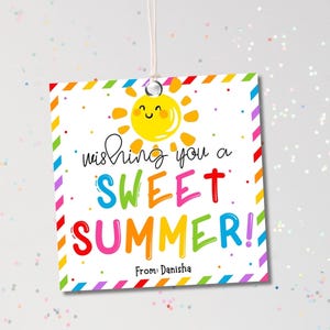 Have A Sweet Summer Geschenkanhänger Vorlage, druckbare Streusel Schulende Geschenkanhänger, bearbeitbarer Klassenzimmer Leckerbissen Geschenkanhänger, sofortiger Download