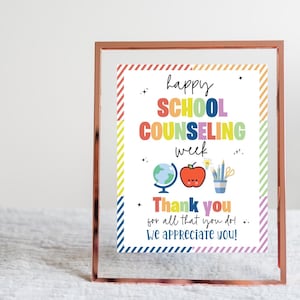 Cadeau schoolbegeleider, kaart nationale schoolbegeleiding week afdrukbaar, bedankt bord waardering schoolbegeleider, cadeau voor begeleider